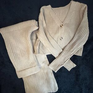 SHEIN Brown Ribbed Knit Sweater and Pants
